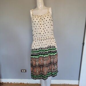 Anthropologie Lilka Polka Dot Paisley Dress, GUC, Size M